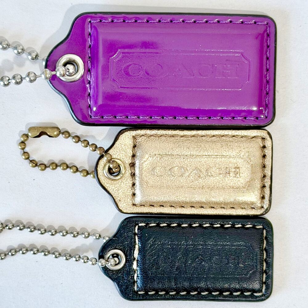 3 Coach Hang Tag Replacement Purple Gold Black 2.5" 1" Bundle